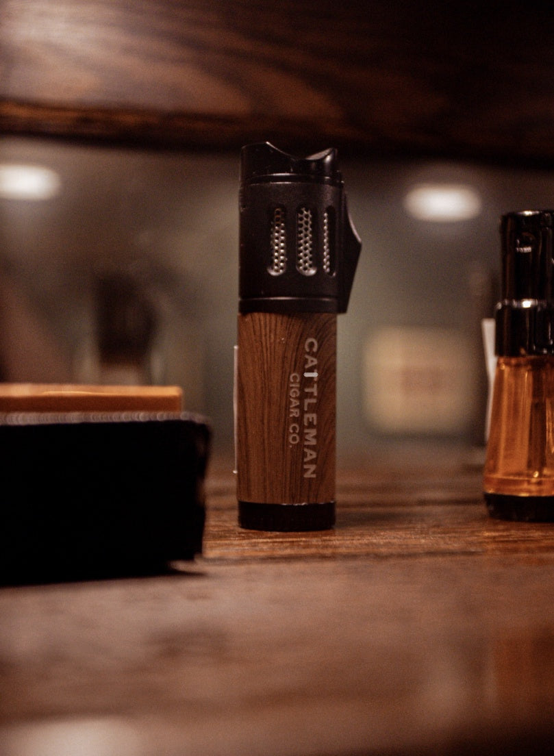 Cattleman Cigar Co Woodgrain Lighter