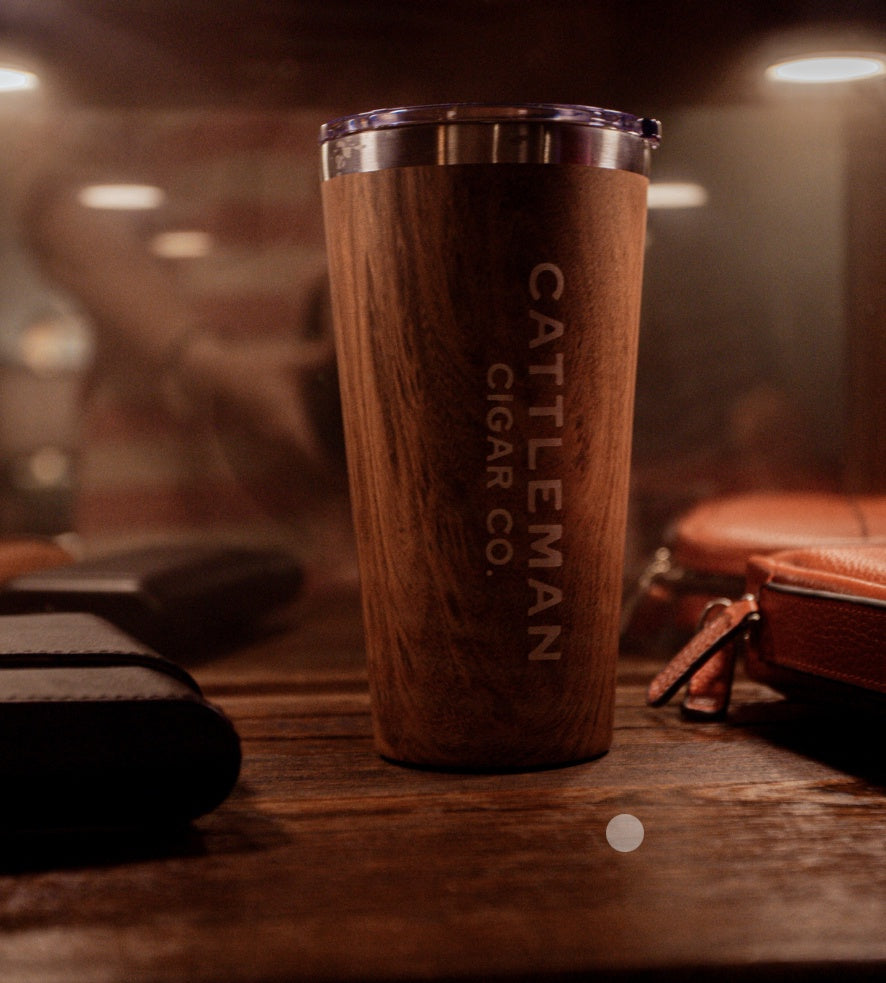 Cattleman Cigar Co Woodgrain Tumbler 20oz